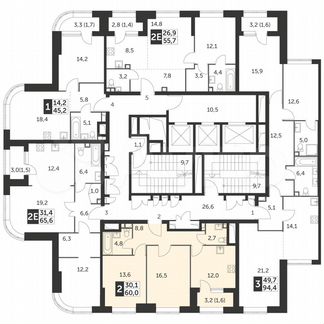 2-к квартира, 60 м², 11/34 эт.