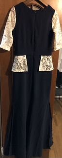 Платье в пол с баской