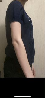 Кофта тёплая темно синяя с короткими рукавами в от