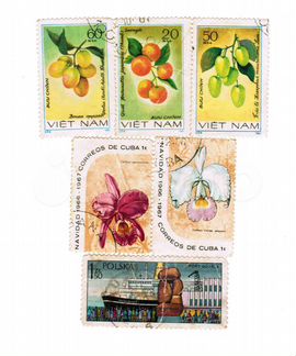 Почтовые марки времён СССР и РФ