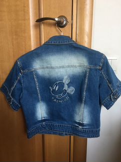 Джинсовка, укороченная, mickey mouse fashion, р.44