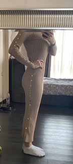 Платье по фигуре JLuxLabel бежевое