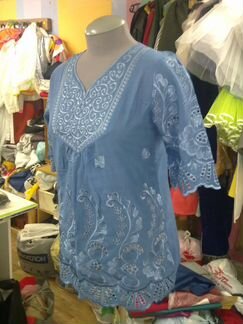 Рубашка х/б с вышивкой, новая, размер 46-48