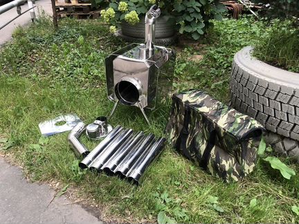 Печка туристическая с экраном