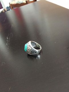 Кольцо с искусственной бирюзой, 18 размер