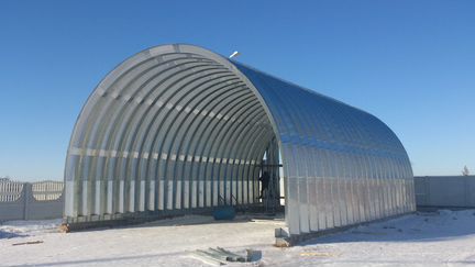 Ангар Арочный - прямые стены арочная крыша. Новый