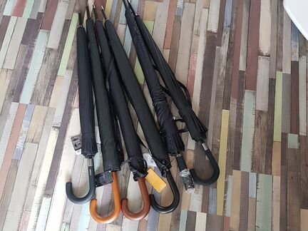 Зонт трость мужской черный