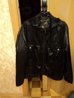 Куртка ветровка чёрная болоньевая