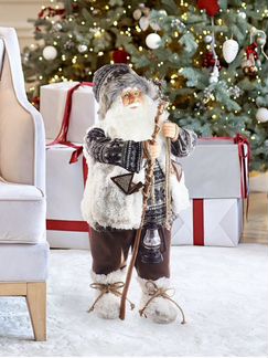 64см Дед Мороз в сером свитере и белом жилете