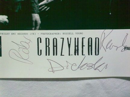 Фото с автографами группы crazyhead. 1988 год