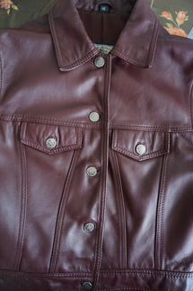 Кожаная куртка бордовая