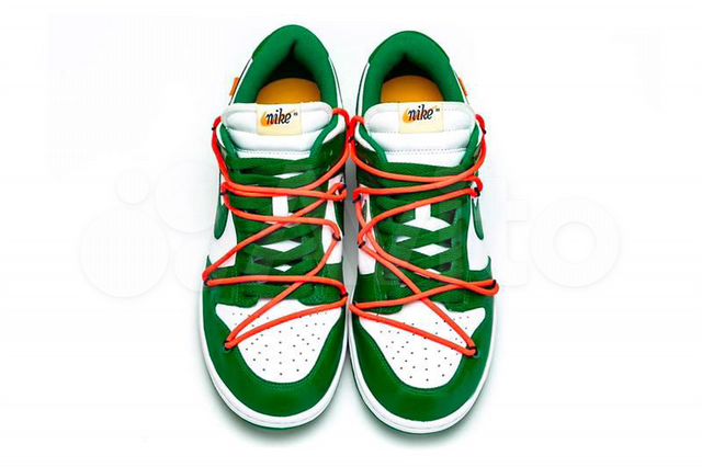 off white nike dunk pine green