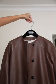 Кожаный плащ Yves Salomon