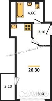 Студия, 26.3 м², 7/24 эт.