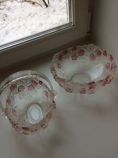 Вазы, набор из цветного хрусталя