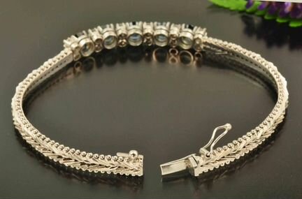 Браслет с бриллиантами и сапфирами, золото 585 пр