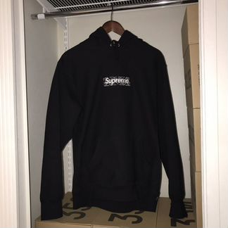 Supreme Bandana Box Logo Hoodie Black оригинал