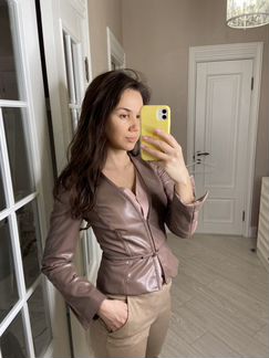 Кожаная куртка Elisabetta Franchi (эко-кожа) ориги