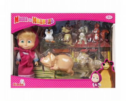 Кукла Simba Маша с друзьями-животными 12 см (9301020)