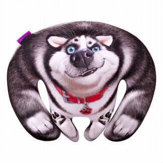 Декоративная подушка Хаски Счастливчик Цвет: Черный (31х40)