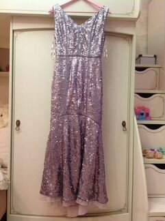 Платье вечернее с паетками р. 42-44 со шлейфом