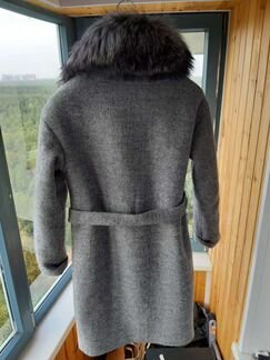 Пальто зимнее утепленное воротник чернобурка