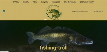Сайт-интернет магазин продажа рыболовных товаров