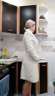 Пальто цвета шампанское, белое