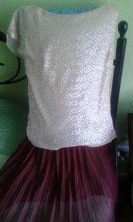 Юбка-плисе Clothcraft p44 евро 38 топ Zara p44-46