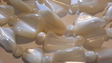 Бусы перламутр натуральный винтаж,длинные,новые