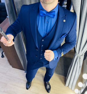 Костюмы мужские темно-синий идеальная посадка