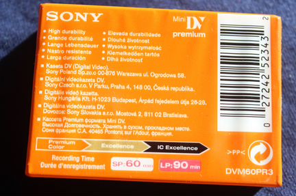 Видеокассета MiniDV sony DVM60PR3