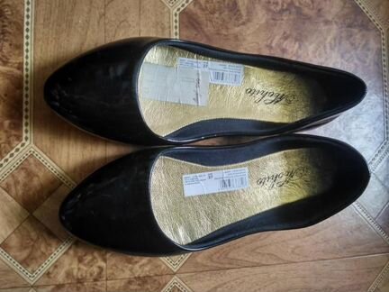 37 размер Балетки лакированные черные