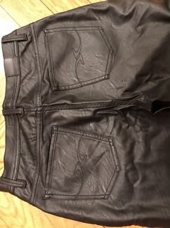 Брюки кожаные трусарди (Trussardi) черные