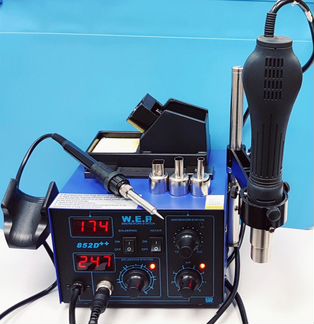 Паяльная станция со стойкой для фена 852D++