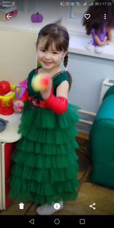 Пышное новогоднее платье елочки р.98-104