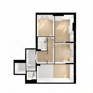 3-к квартира, 95 м², 3/13 эт.