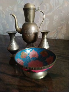 Кофейный набор из латуни Индия