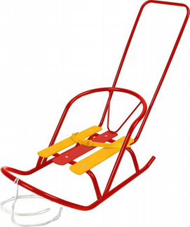 Санки кукольные ску2 голубой с толкателем