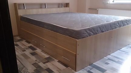 Двуспальная кровать с ящиками Санома