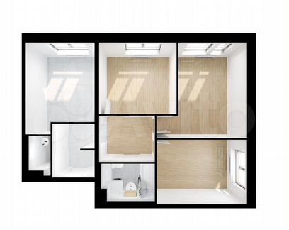 3-к квартира, 64.6 м², 3/25 эт.