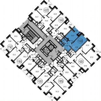 1-к квартира, 41.8 м², 9/17 эт.