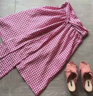 Юбка zara малиновая клетка виши